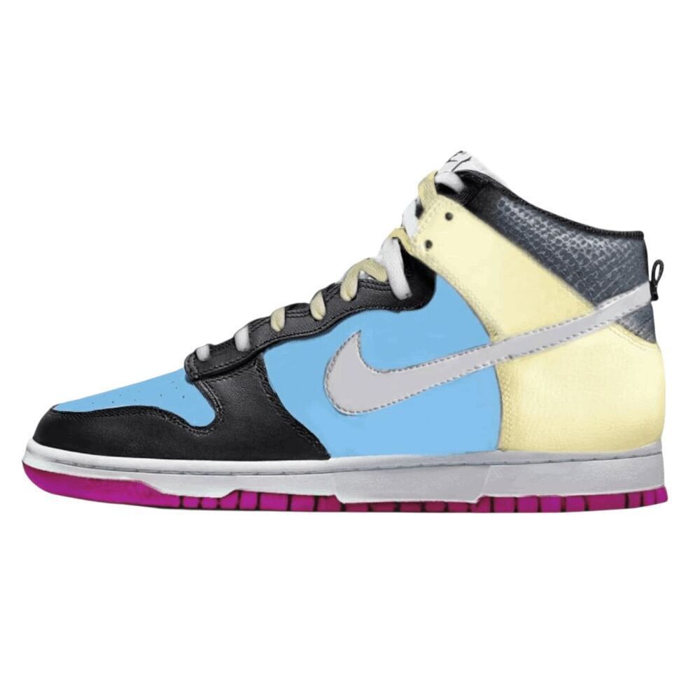 NIKE Dunk High 'Powder Blue Lemon' Sneakers Size 10